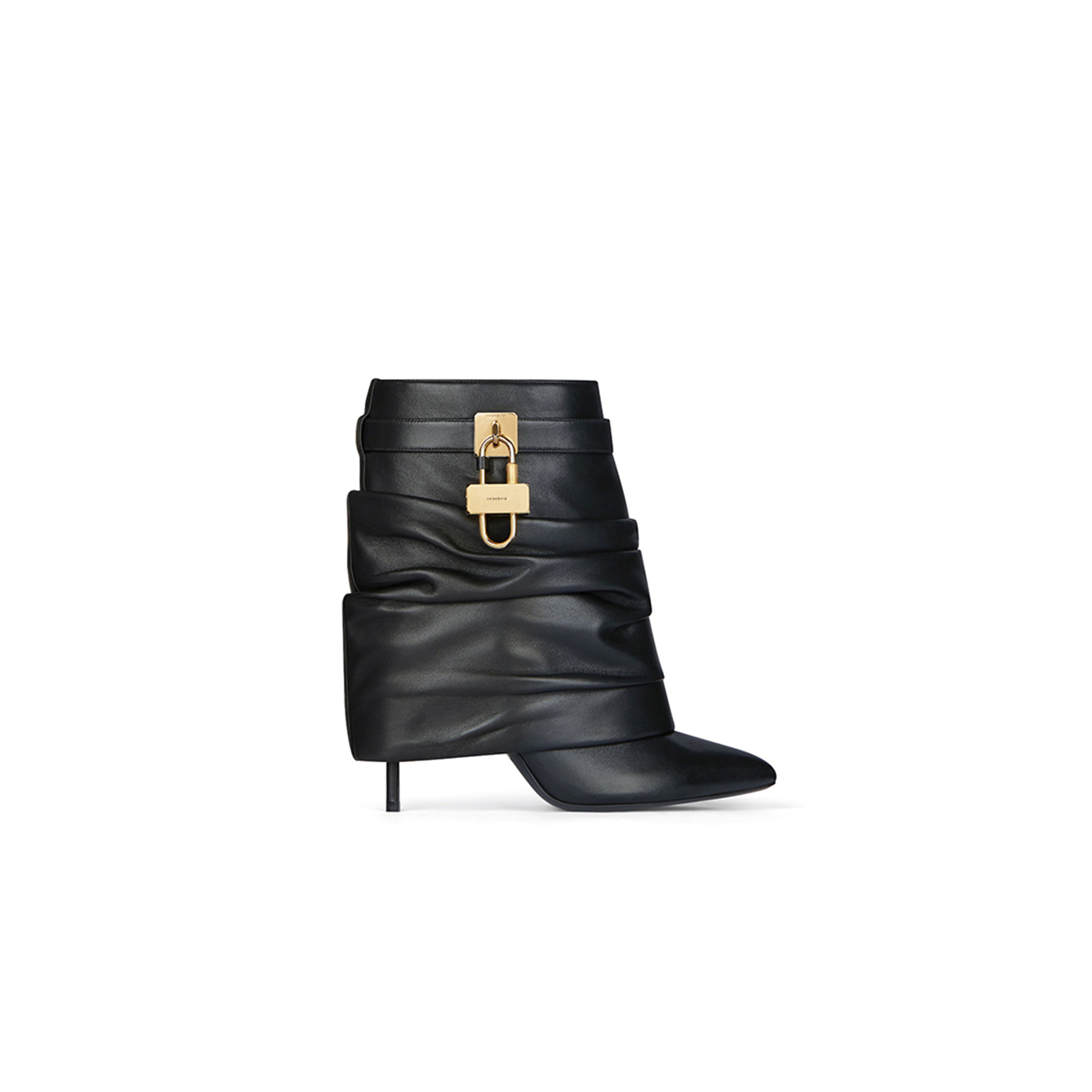 GIVENCHY SHARK LOCK STILETTO ANKLE BOOTS IN NAPPA LEATHER BE604RE2AF-001